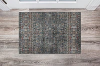 Tapis d'appoint lavable Grant 2 pi x 3 pi sarcelle et ivoire