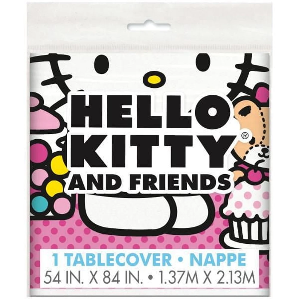 Nappe en plastique Hello Kitty, 84 po x 54 po 1 nappe mesure 54" x 84"