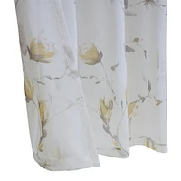 Loft Living Synergy, panneau de rideau à oeillets faux lin diaphane imprimé floral 52" x 63", corail