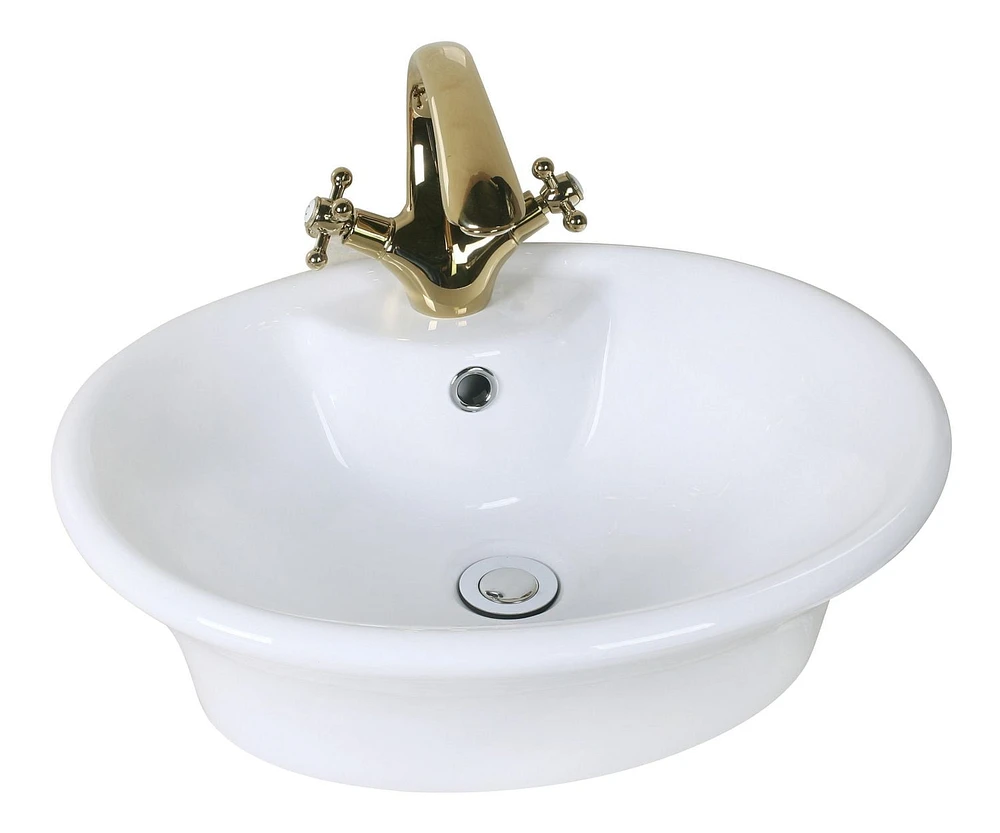 American Imaginations AI-31399 16,5 pouces W au-dessus du navire blanc de compteur pour le perçage de centre de 1 trou