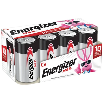 Paquet de huit piles C Energizer MAX Paquet de 8 piles