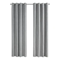 Monarch Specialties Curtain Panel, 2pcs Set, 54"w X 95"l, Room Darkening, Grommet, Living Room, Bedroom, Kitchen, Micro Suede, Polyester, Grey, Contemporary, Modern