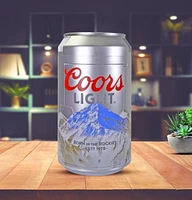 Coors Light 8 Can Portable Mini Fridge, 5.4L Personal Cooler for Office, Dorm, Travel - Silver