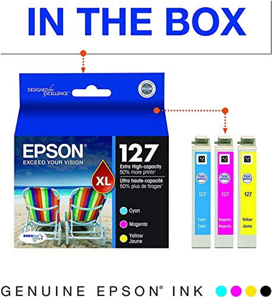 Epson 127 Extra High-Capacity Colour Ink Cartridge Multi-Pack, Multi