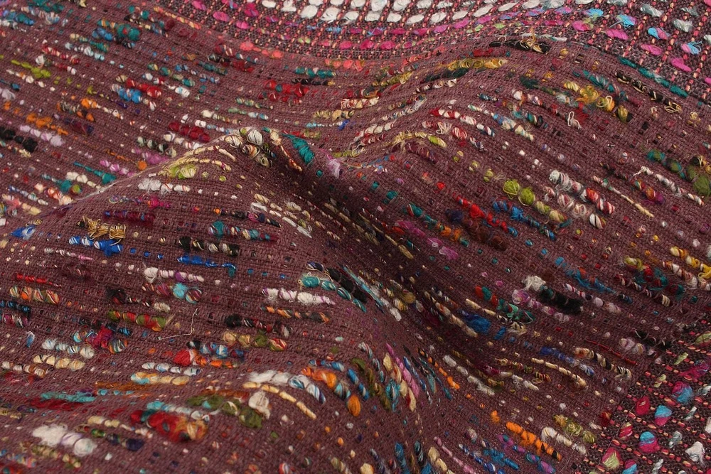 ECARPETGALLERY 5'2" x 7'2" Contemporary Collage Handmade Area Rug for Living Room, Dining Room and Bedroom in Red