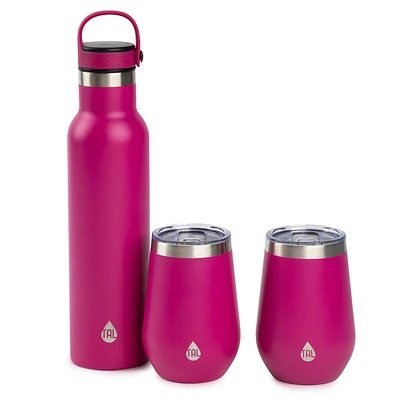 TAL Acier Inoxydable Isole a Double Paroi Merlot & Golebets, Ensemble De 3