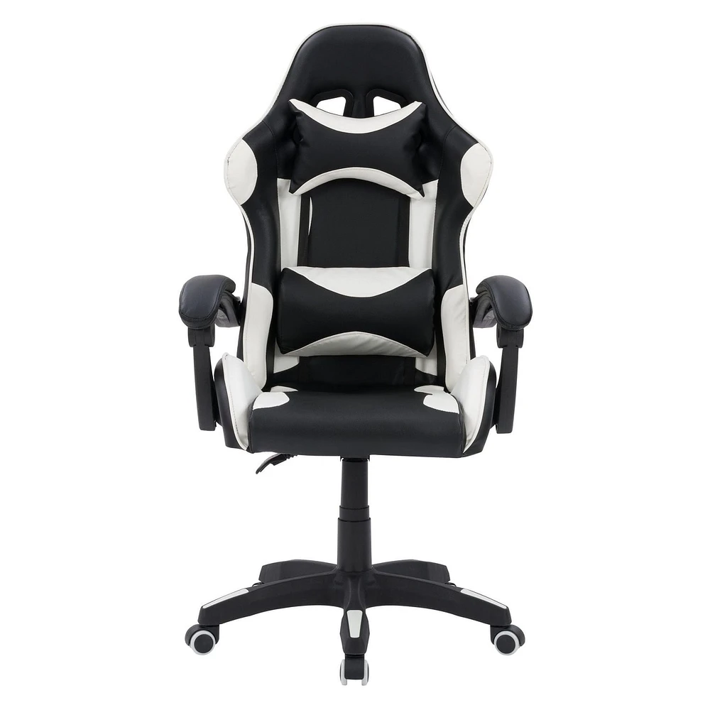 CorLiving Ravagers Vinyl PVC Fabric Ergonomic Adjustable Height Gaming Chair for Adults - High Back Computer Chair, Gamer and Video Game Chair