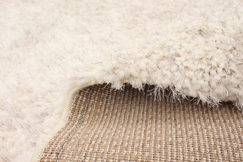 ECARPET Tangier Cream, Grey Shag 5'3" x 7'3"
