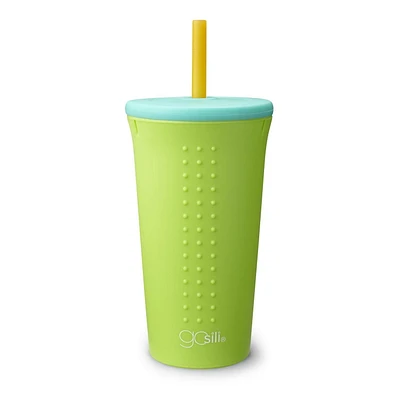 GoSili Straw Cup, 16oz. "Pop" Lime