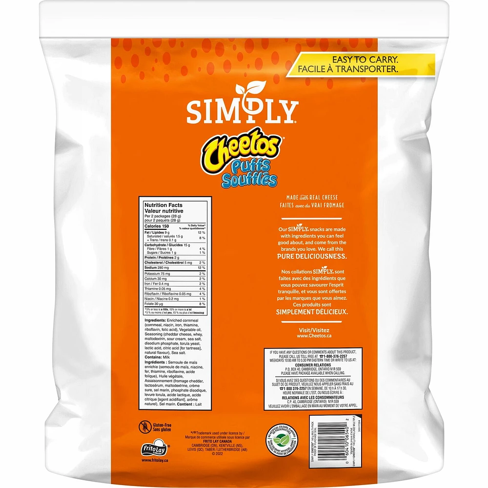 Simply Cheetos Puffs Cheddar Blanc Grignotines à saveur de fromage