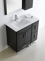 American Imaginations 61.5-in. W Wall Mount White Vanity Set For 3H8-in. Drilling Beige Top White UM Sink AI-18127
