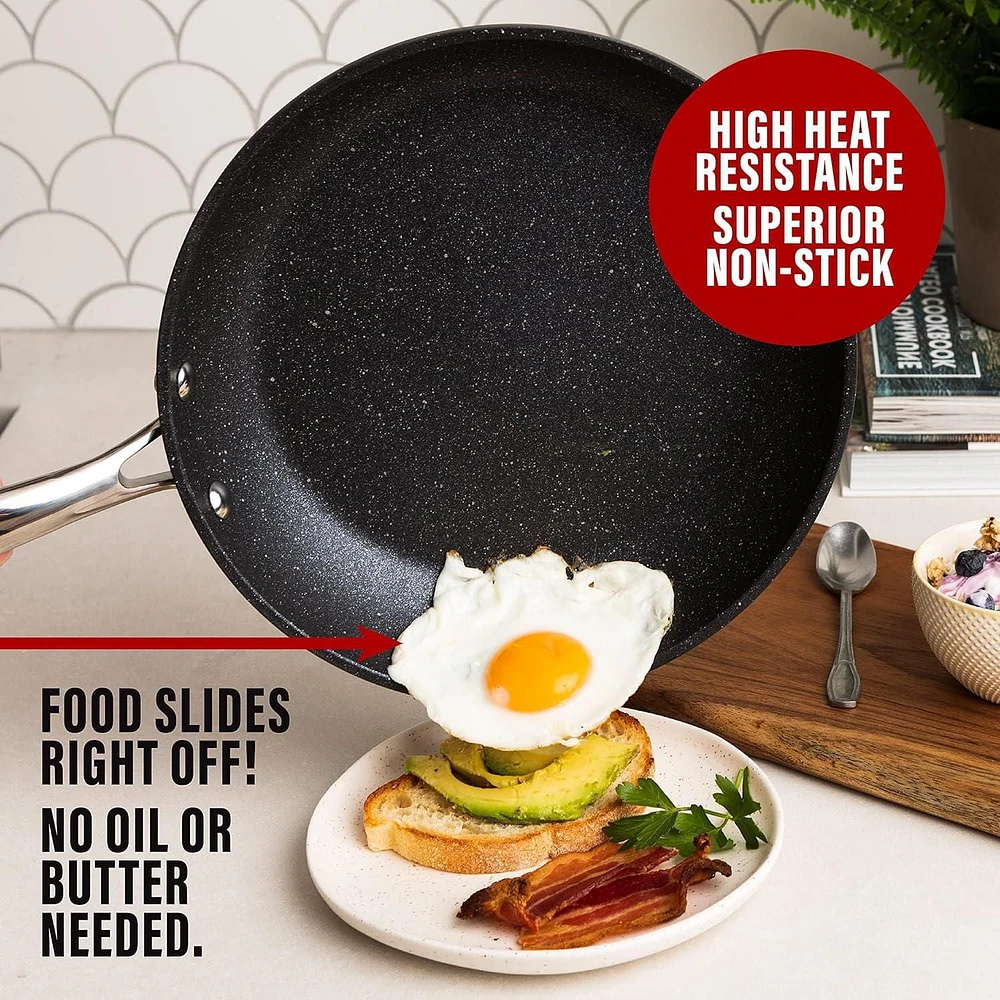 Granitestone Cookware Nonstick Frying Pan, 12” Nonstick Pan for Cooking & Frying, Mineral Enforced Egg Pan with Stay Cool Handles, Dishwasher Safe