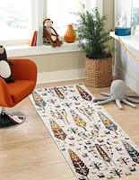 Tapis Lavable ECARPET Boho Chic pour Chambre, Salon, Chambre d'Enfant, Couloir