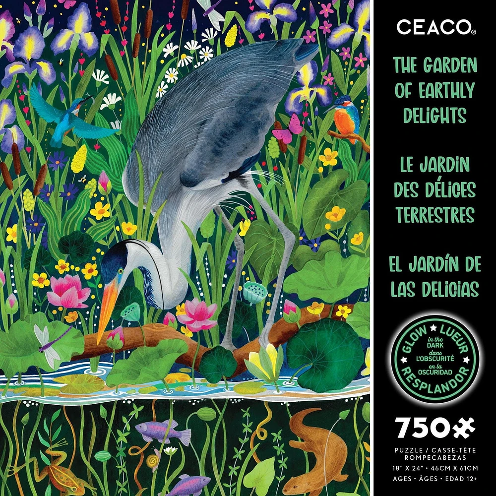 Ceaco Glow Le jardin pour les délices terrestres Puzzle 750 pièces