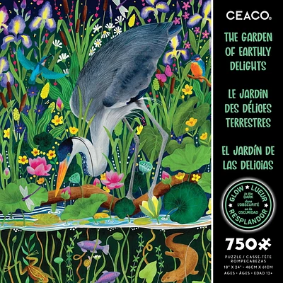 Ceaco Glow Le jardin pour les délices terrestres Puzzle 750 pièces