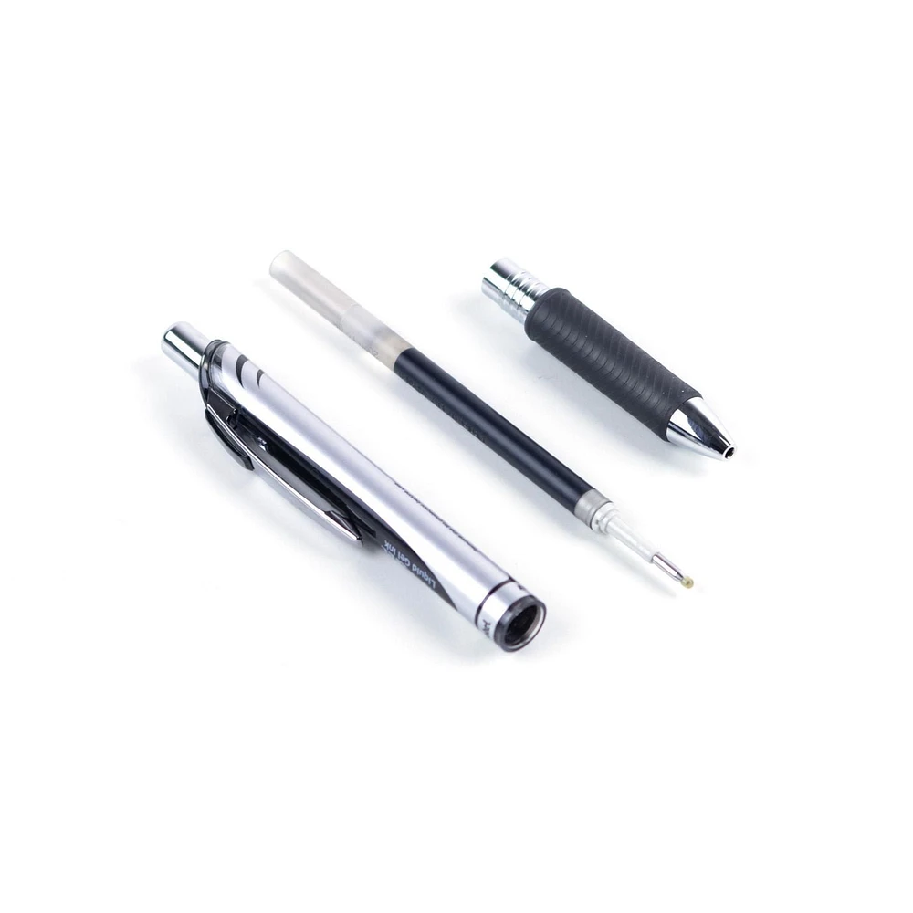 EnerGel Rétractable Stylo à Encre Gel (0,7mm), Noir Ensemble Stylo et Encre Recharge