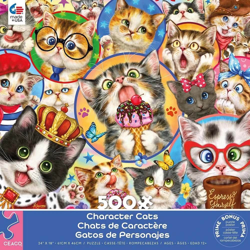 Ceaco Character Cats 500pc Puzzle