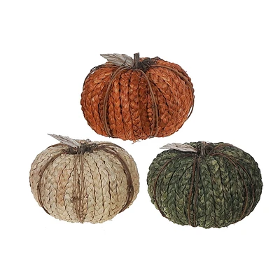 Citrouille En Mousse Tressée - Lot De 3