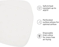 Papier sulfurisé pour friteuse Chefman, jetable, résistant à la chaleur, 100 paquets 20x20 cm (8x8") Papier sulfurisé carré 20x20 cm (8x8 po) Papier sulfurisé