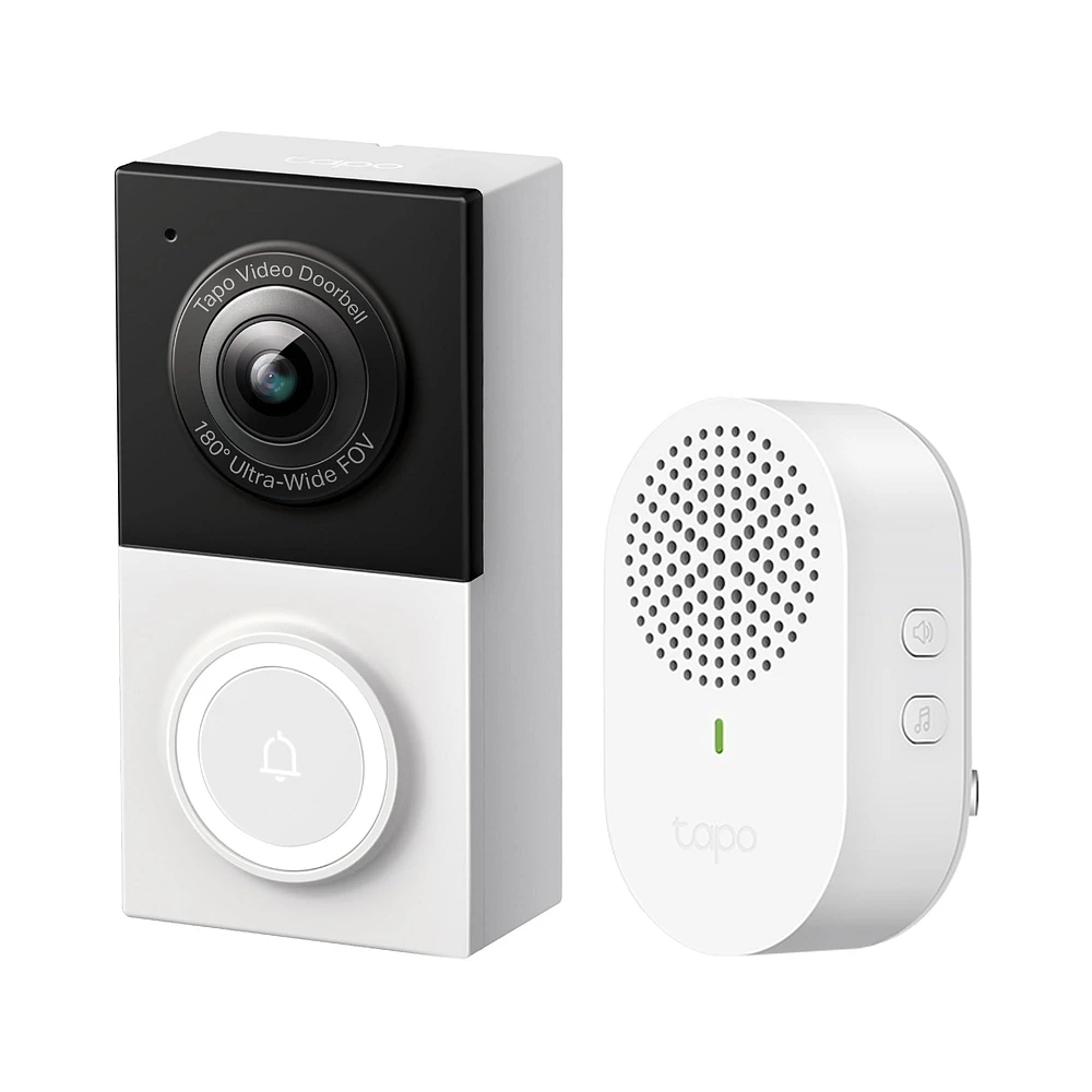 Tapo TP-Link Smart Video Doorbell Camera Wired, 2K 5MP, Color Night Vision, 180° Ultra-Wide FOV, 2-Way Audio, Free AI Detection, Cloud & SD Card Storage, Works w/Alexa & Google Ho