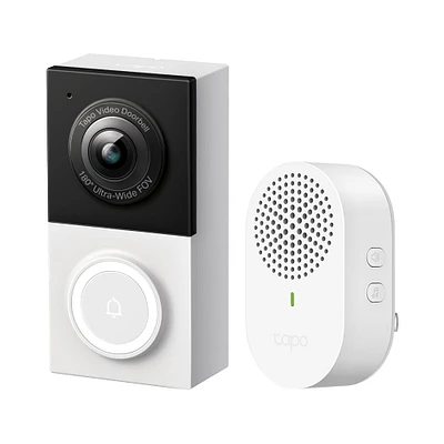 Tapo TP-Link Smart Video Doorbell Camera Wired, 2K 5MP, Color Night Vision, 180° Ultra-Wide FOV, 2-Way Audio, Free AI Detection, Cloud & SD Card Storage, Works w/Alexa & Google Ho