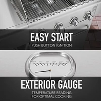 Kenmore - Gril à gaz à 4 brûleurs et brûleur latéral SEARING - Tout en acier inoxydable