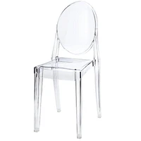 Chaise d'appoint moderne Ghost - Chaise de salle à manger en acrylique transparent avec un design durable, empilable pour les salles à manger ou les espaces d'accentuation