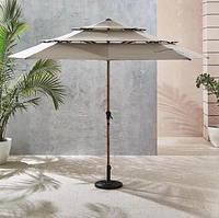 Parasol de marché rond à 3 volants de 3 m hometrends