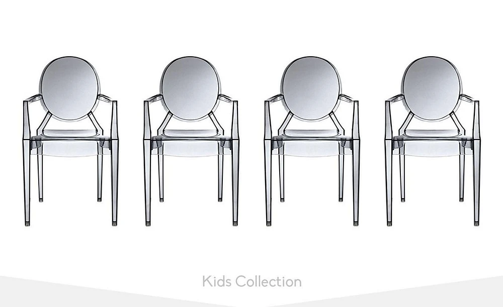 Heavenly Collection Fauteuil pour Enfants en Acrylique Fumée