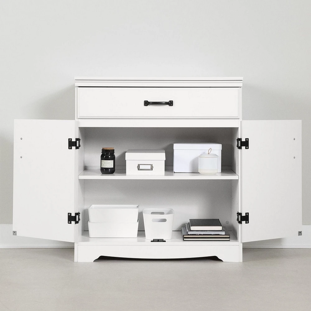 Armoire de rangement avec 1 tiroir et 2 portes de la collection Farnel South Shore