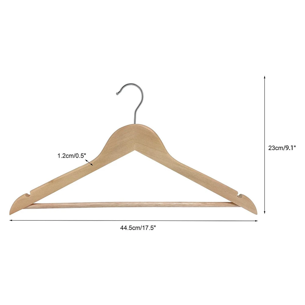 20 Pack Home Premium Wooden Hangers - Slightly Curved Hanger Set - Solid Wood Coat Hangers with Stylish Chrome Hooks - Heavy-Duty Clothes, Jacket, Shirt, Pants, Suit Hangers (Natural), 20 PACK NATURAL WOOD HANGER