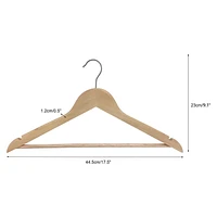 20 Pack Home Premium Wooden Hangers - Slightly Curved Hanger Set - Solid Wood Coat Hangers with Stylish Chrome Hooks - Heavy-Duty Clothes, Jacket, Shirt, Pants, Suit Hangers (Natural), 20 PACK NATURAL WOOD HANGER