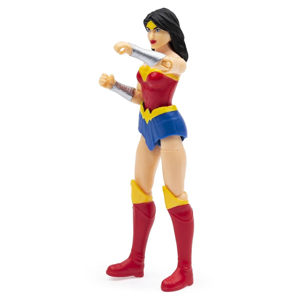 DC Comics, Figurine articulée Wonder Woman de 10 cm avec 3 accessoires mystère, pour les enfants à partir de 3 ans