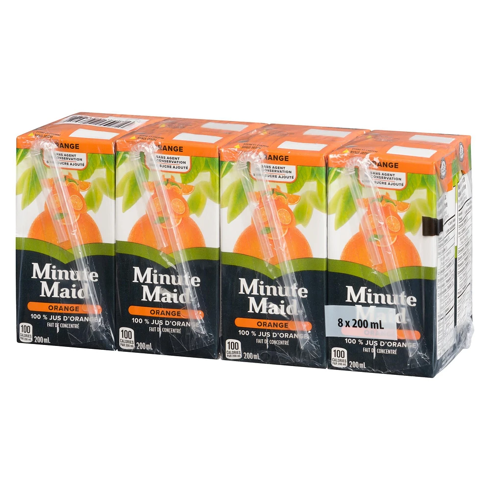 Minute Maid 100% Orange Juice From Concentrate 200mL carton 8 pack, 200 x mL