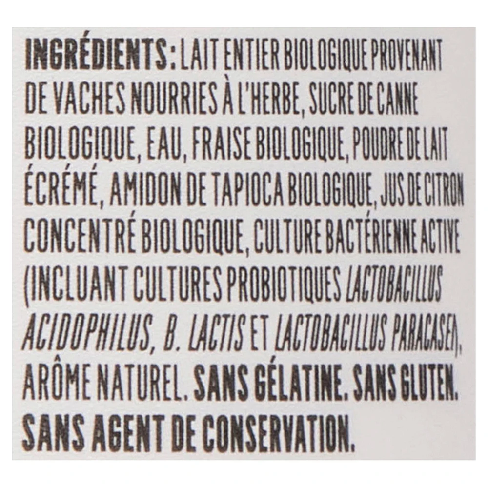 Olympic Yogourt Biologique Fraise 3 %