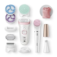 Braun Silk-épil Beauty Set 9 9-985 Deluxe 7-En-1 Sans Fil, Wet & Dry, Épilateur Électrique, Rasoir, Exfoliation, Nettoyage Pour Visage Et Corps