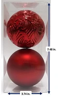 2CT 100MM SHATTERPROOF ORNAMENTS