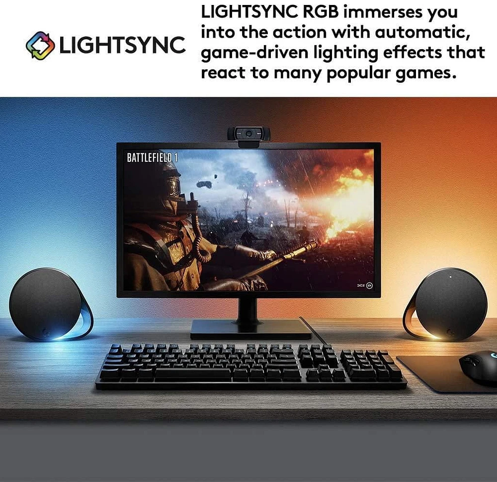 Logitech G560 LIGHTSYNC Bluetooth Gaming Speakers