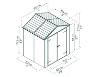 Rubicon 6 ft. x ft. Dark Garden Storage Shed