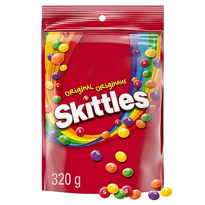 SKITTLES, Original Chewy Candy, Bowl Size Bag, 320 g, 1 Bag, 320 g