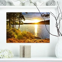 Designart Beautiful View of Sunset over Lake Canvas Wall Art