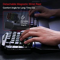 Redragon K585 DITI Wireless One-Handed Mechanical Keyboard, 42 Keys 2.4Ghz RGB 40% Gaming Keypad with 7 Onboard Macro Keys, Detachable Wrist Support (Blue Switch)