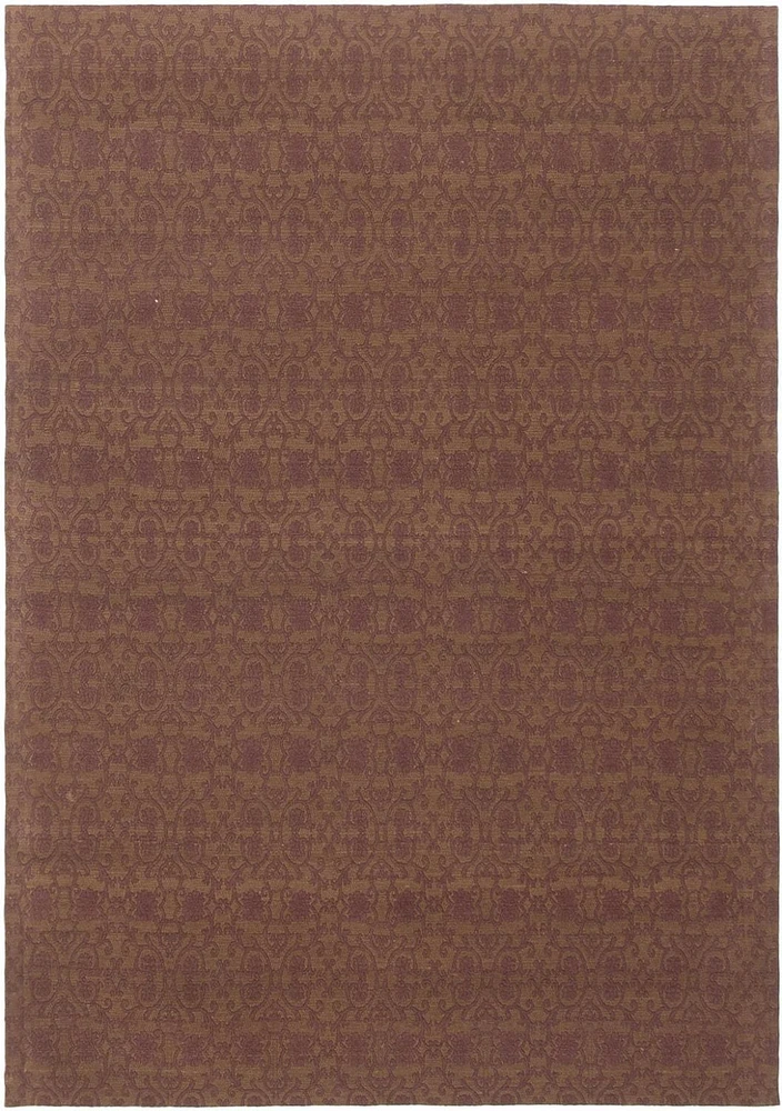 ECARPETGALLERY 4'7" x 6'8" Transitional Collage Handmade Area Rug for Living Room, Dining Room and Bedroom in Brown