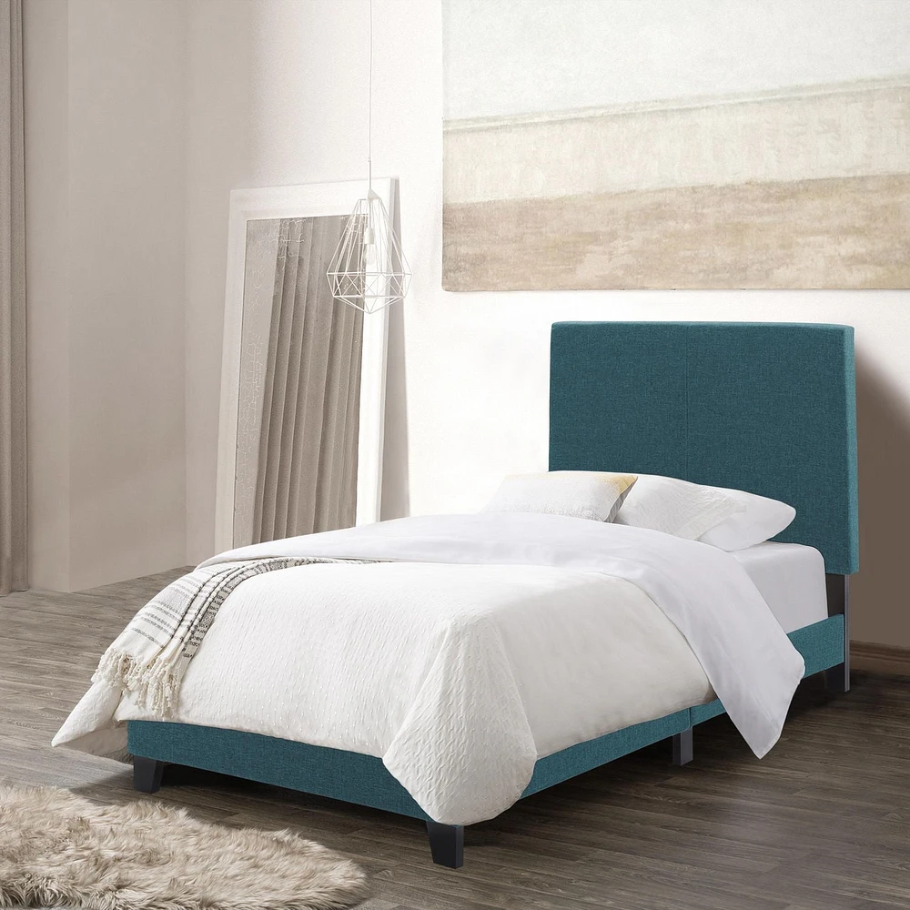 Ellery Fabric Tufted Twin Bed with Slats