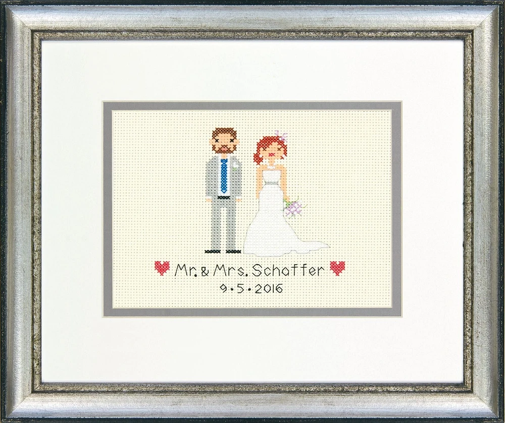 Bride and Groom Wedding Record Counted Cross Stitch Kit by Dimensions, Wedding Record Counted Cross Stitch Kit