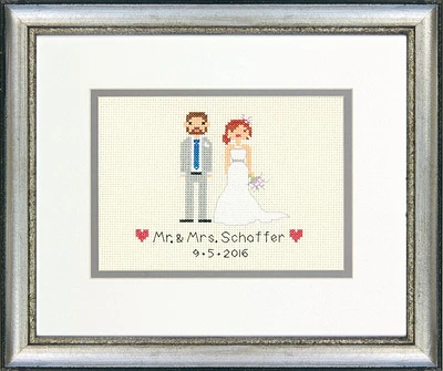 Bride and Groom Wedding Record Counted Cross Stitch Kit by Dimensions, Wedding Record Counted Cross Stitch Kit