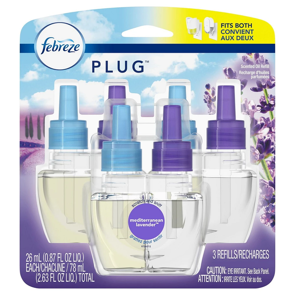 Febreze Plug Air Freshener Scented Oil Refill, Mediterranean Lavender