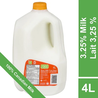 Island Farms Homogenized 3.25% Milk, 4 L Jug