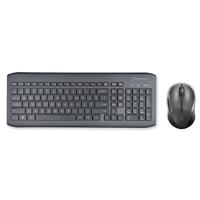 blackweb 2.4GHz Wireless USB Plug & Play Full 104 Keys Keyboard and 1600 DPI Mouse Combo (BWA22HO007C-Black)