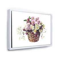 Designart Bouquet De Fleurs De Prairie Dans Le Panier ART MURAL À CADRE FLOTT